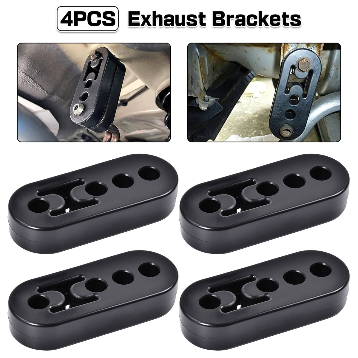 4 Stück Universal PU Auspuff Halter Verstärkt Auspuffhalterungen