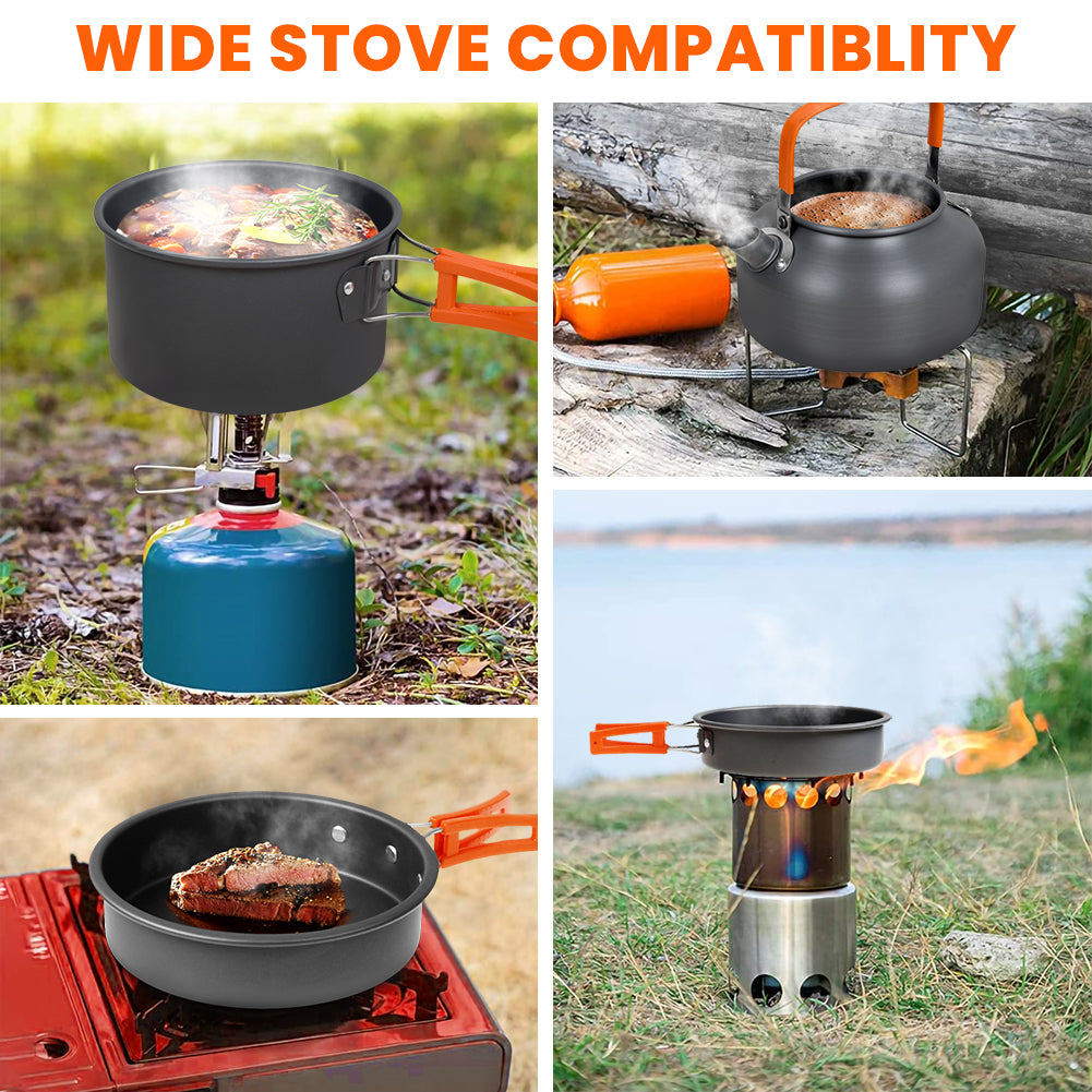 2-3 Person Camping Kochgeschirr Kochtopf Outdoor-Töpfe Bratpfanne