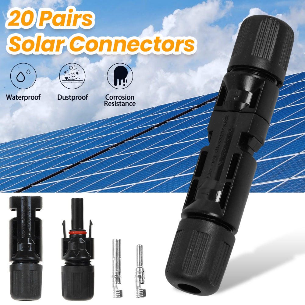 20x Solarstecker Solar Buchse + Stecker Kupplung Kabel Buchse 2,5-6 mm²