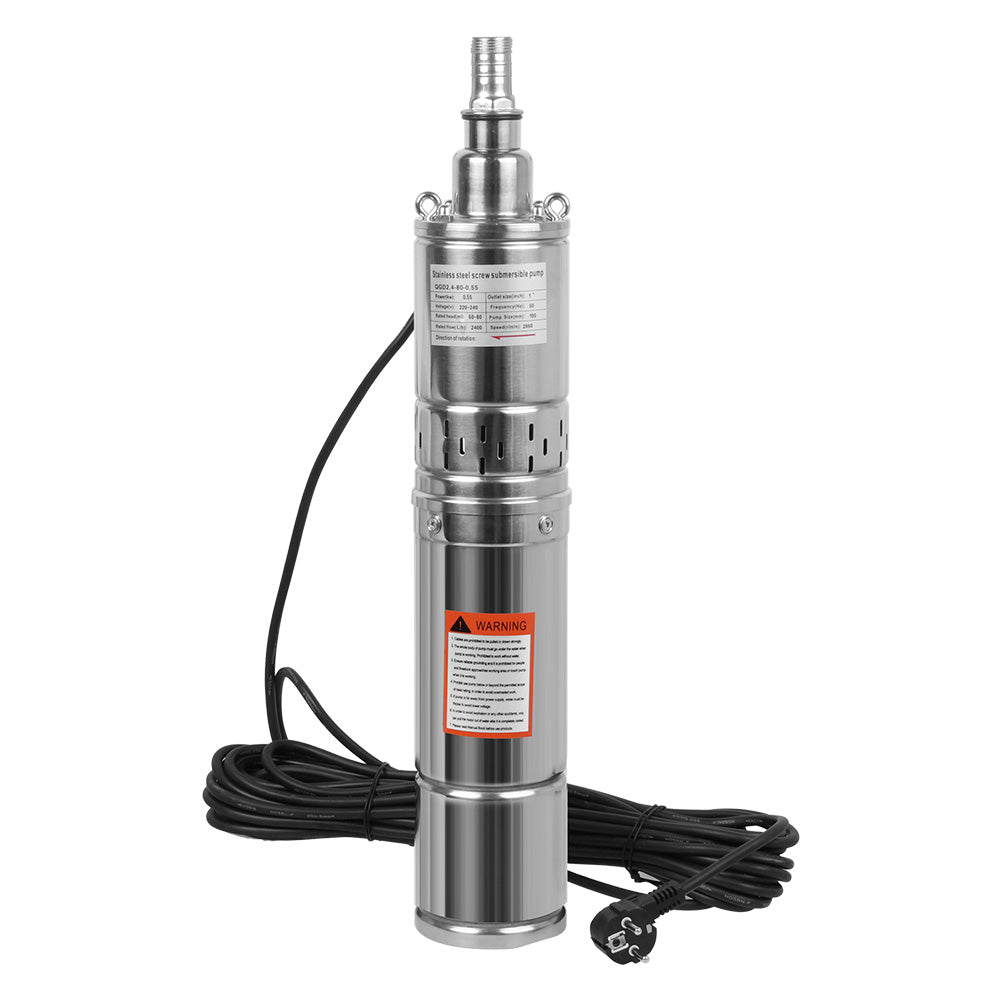 Tiefbrunnenpumpe 2400l/h 550W Ø 100mm Rohrpumpe Brunnenpumpe
