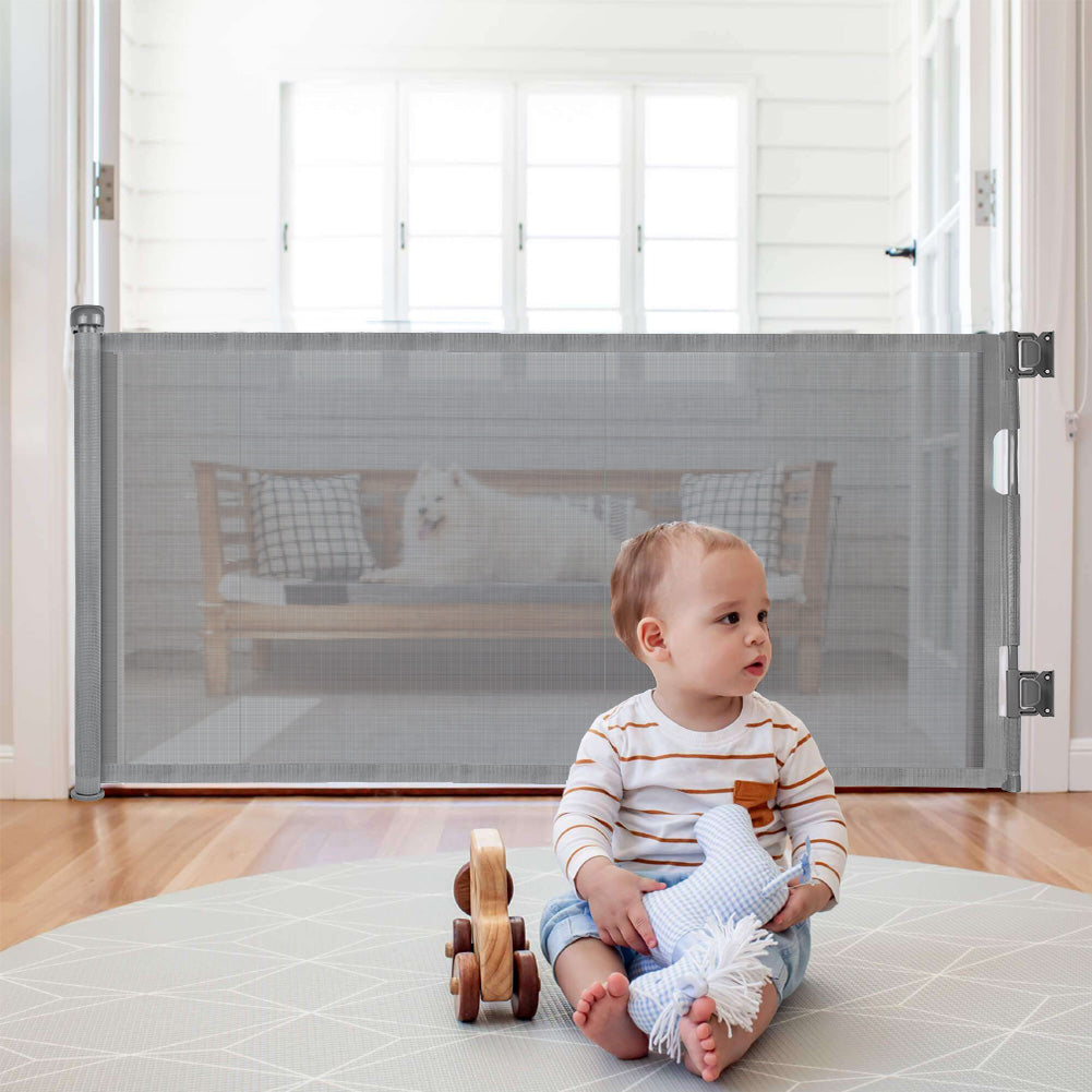 Treppenschutzrollo Absperrgitter Ausziehbar Treppe 0-180cm Türschutzgitter Baby