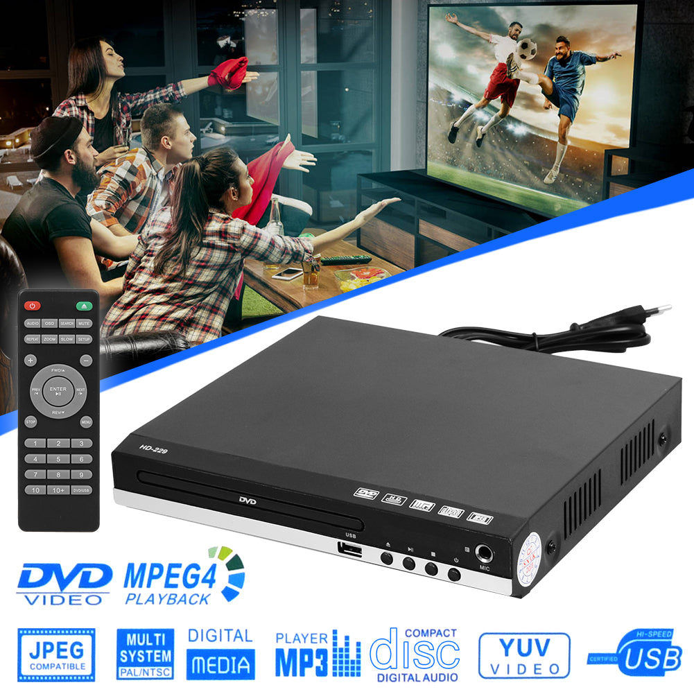CD DVD UHD Spieler mit HDMI USB AV Anschluss Mit Fernbedienung