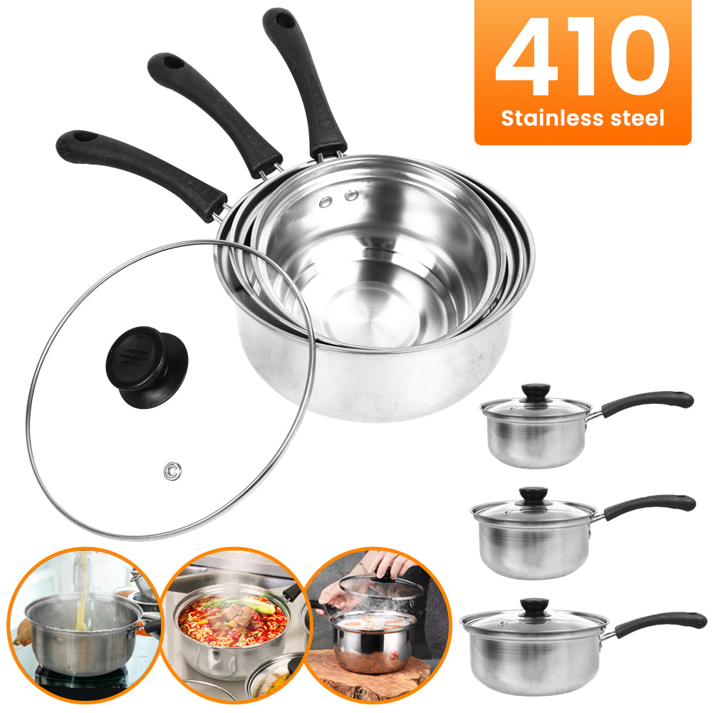 Kochtopf-Set Edelstahl 6tlg Kochgeschirr Outdoor Töpfe Induktion
