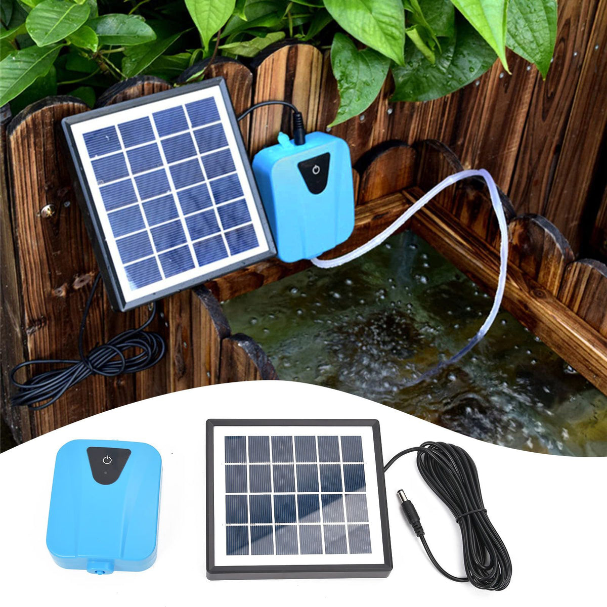 Solar Teich Sauerstoff Pumpe Luftpumpe Aquarium Wasser Oxygenator