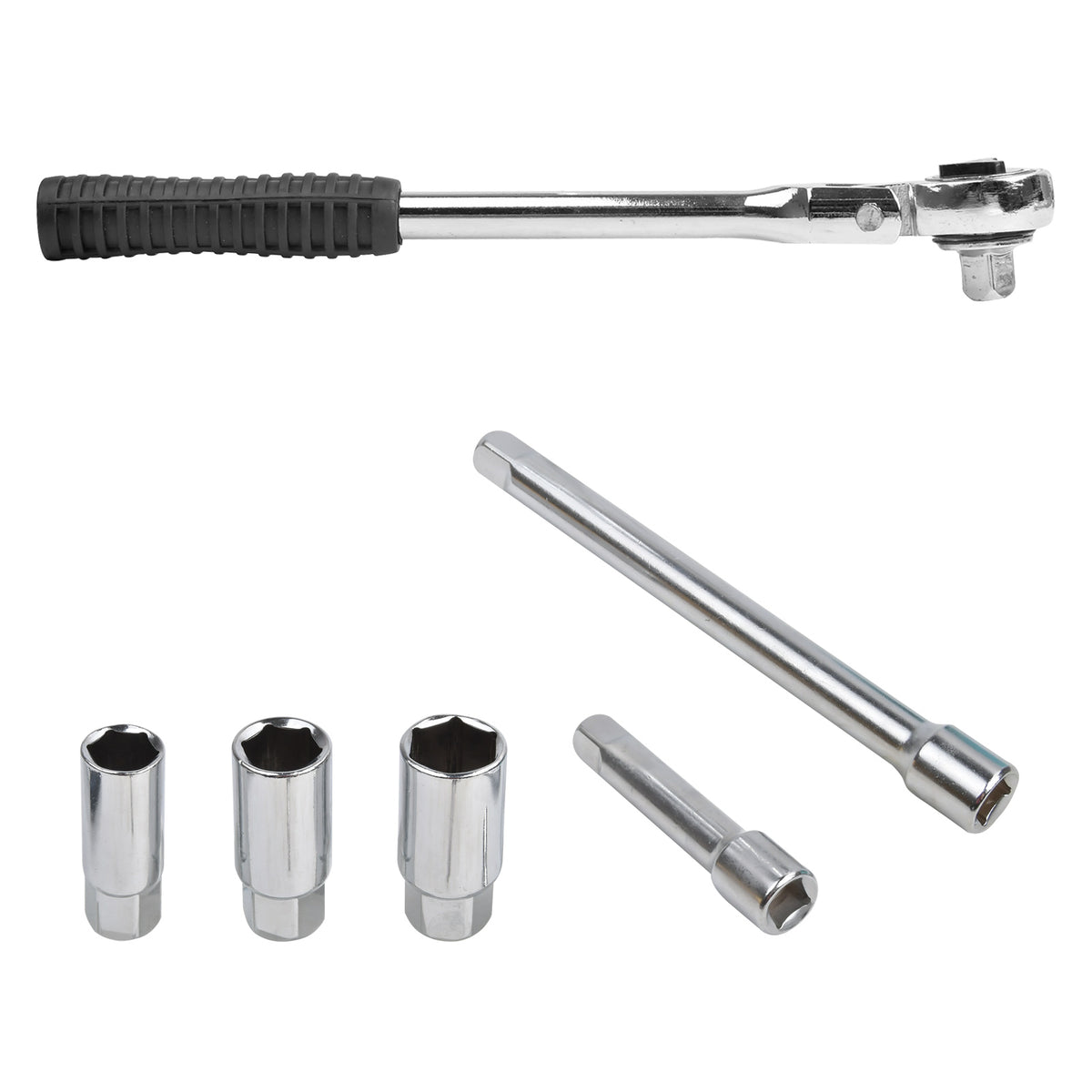 ZÜNDKERZENSCHLÜSSEL ZÜNDKERZEN-SET 16-18-21 mm 6-KANT 3/8 mit RATSCHE