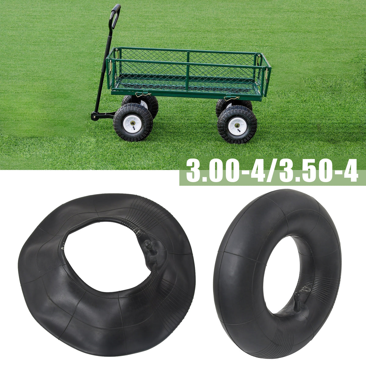 2x Schlauch 3.00-4/3.50-4 Gummi Ersatzschlauch Sackkarre
