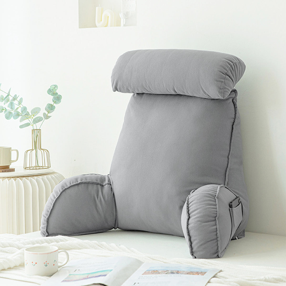 Lesekissen für Bett und Sofa, 80x63cm Groß Erwachsenen Rückenkissen