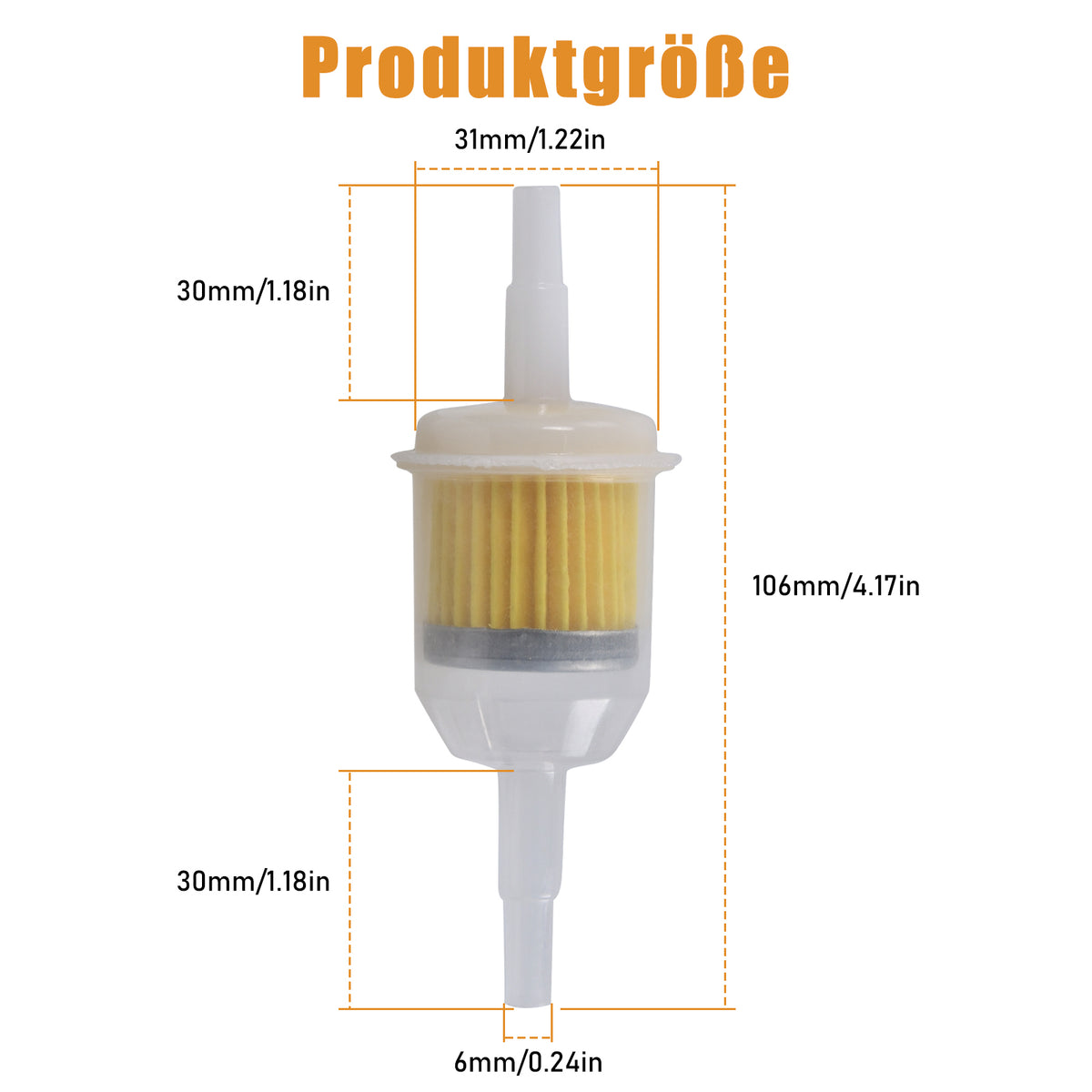 12X Universal Kraftstofffilter 6mm-8mm Benzinfilter