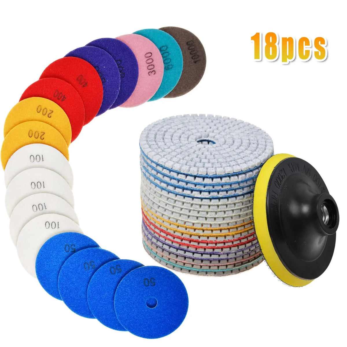 18x Diamant Polierscheiben Schleifpad Fliesen Trennscheibe Polierpads