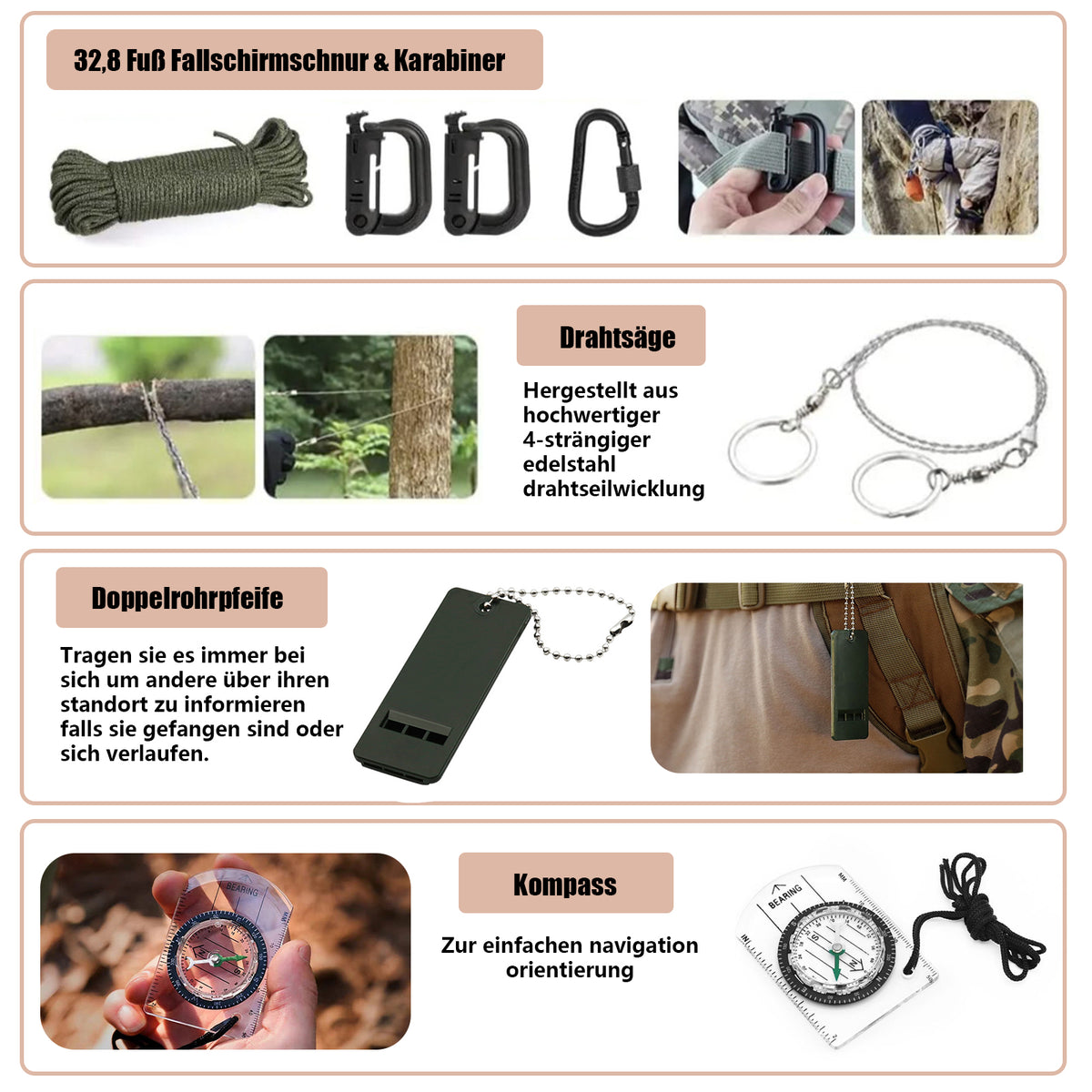 Außen Notfall Survival Kit im Freien, Erste-Hilfe-Set