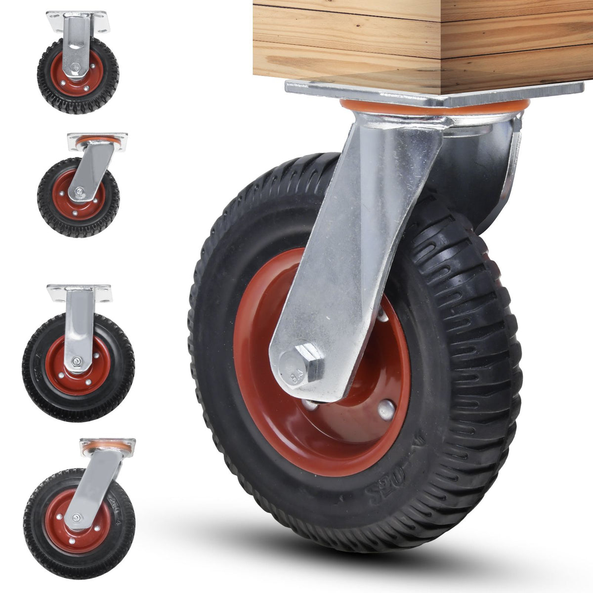 Schwerlastrollen Transportrollen Gummirollen Gartenwagen 160mm/200mm