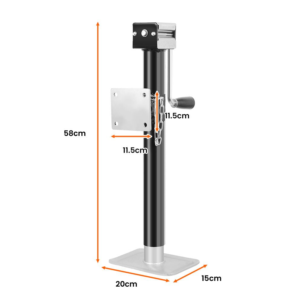 Anhänger Ausdrehstütze Stützfuß Abstellstütze 570-950mm mit Halter