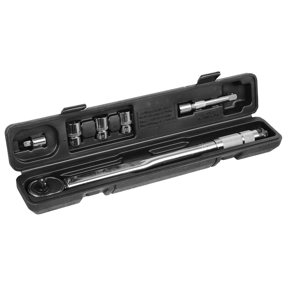 Drehmomentschlüssel 1/2" 3/8" 28-210Nm 3 Stecknüsse Verlängerung