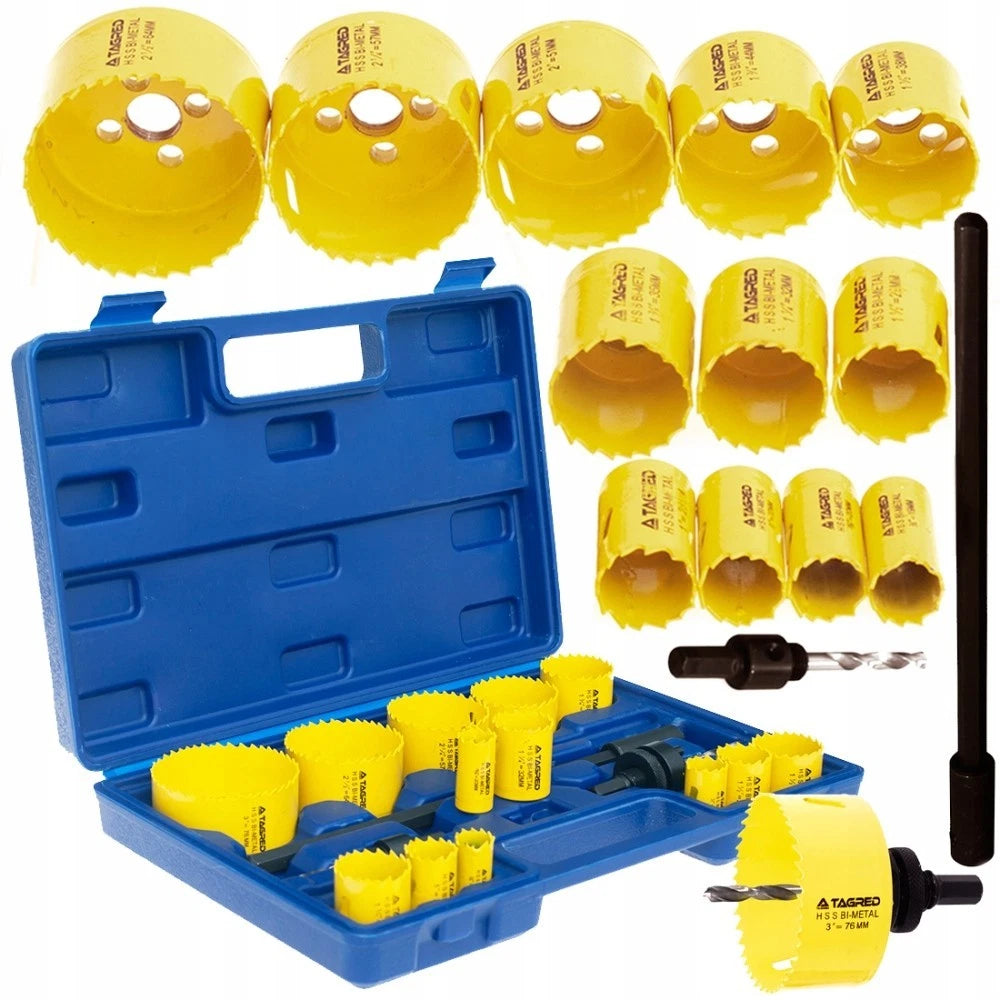 Lochsäge Set Dosenbohrer 17 tlg Bohrkrone Lochbohrer HSS Bi-Metall