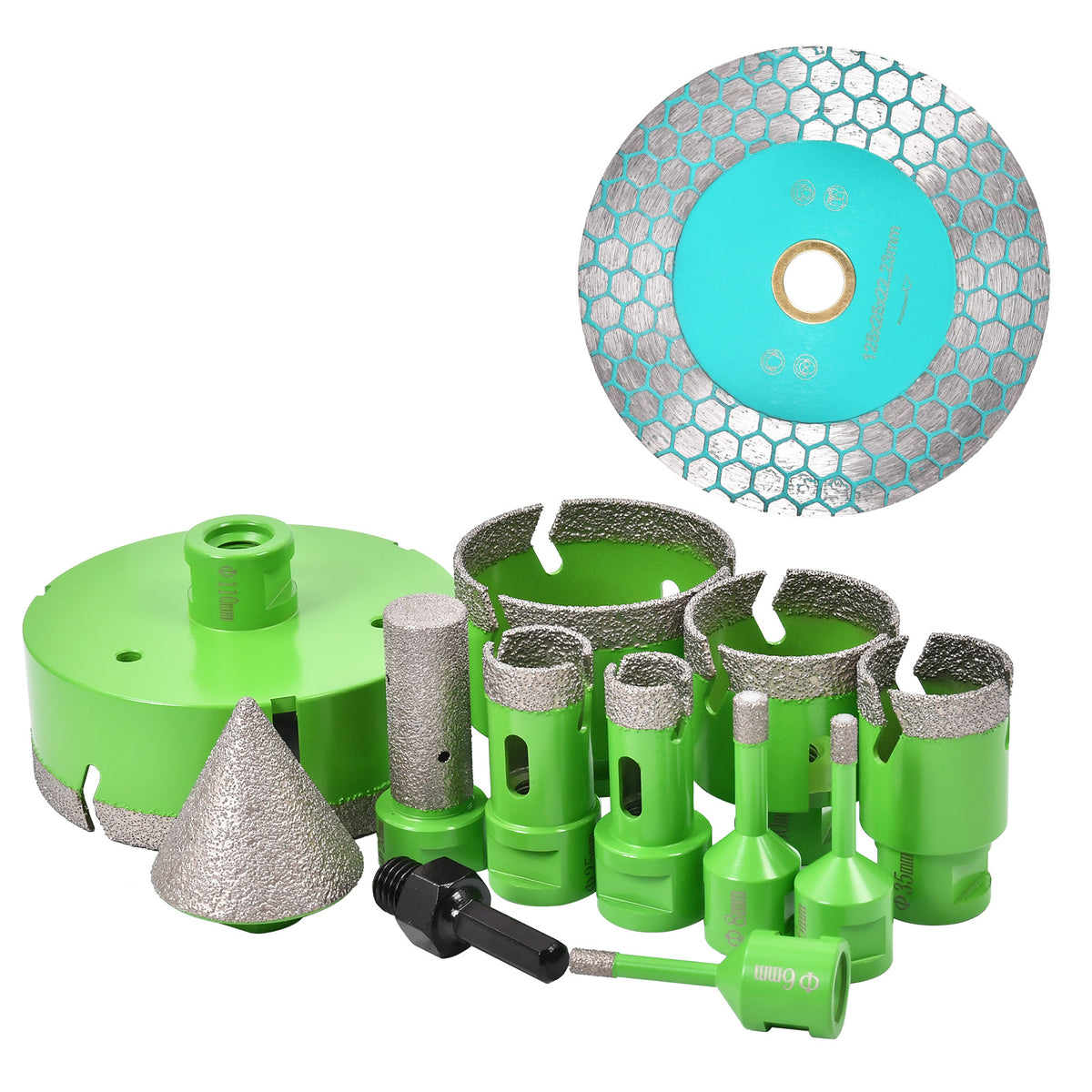 13pc M14 Diamant Fliesenbohrer Set Bohrkronen Diascheibe Granit 6-110mm