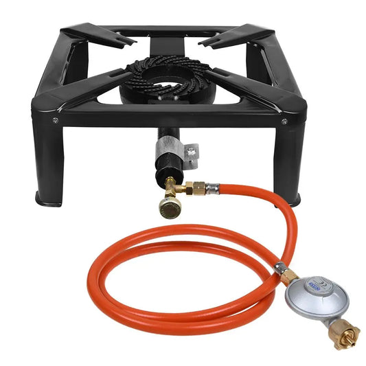 4Fuss Hockerkocher Gaskocher Campingkocher 8KW inkl. Gasschlauch Druckminder