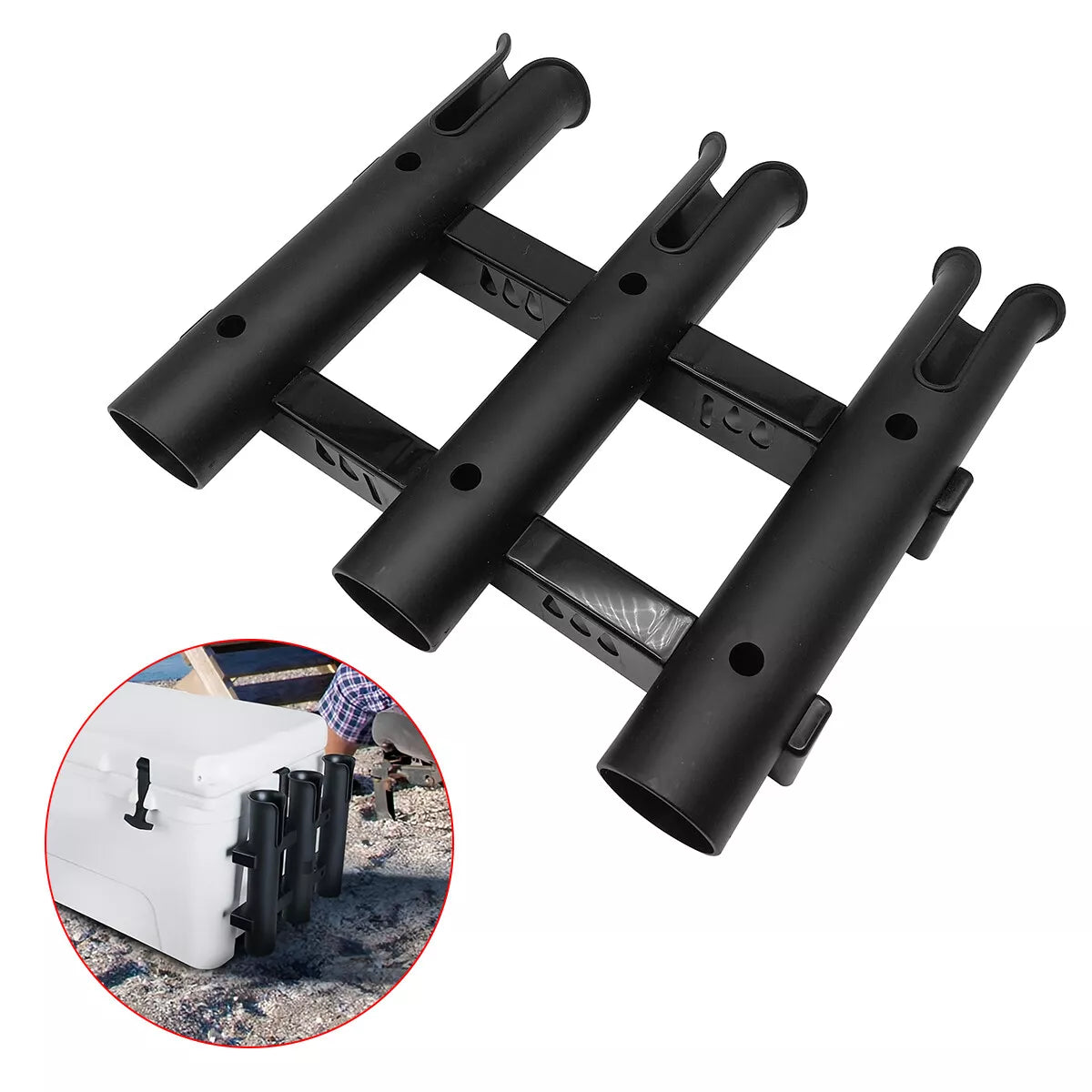 2X 3er Rutenhalter Rod Holder Angelrutenhalter Bootsrutenhalter