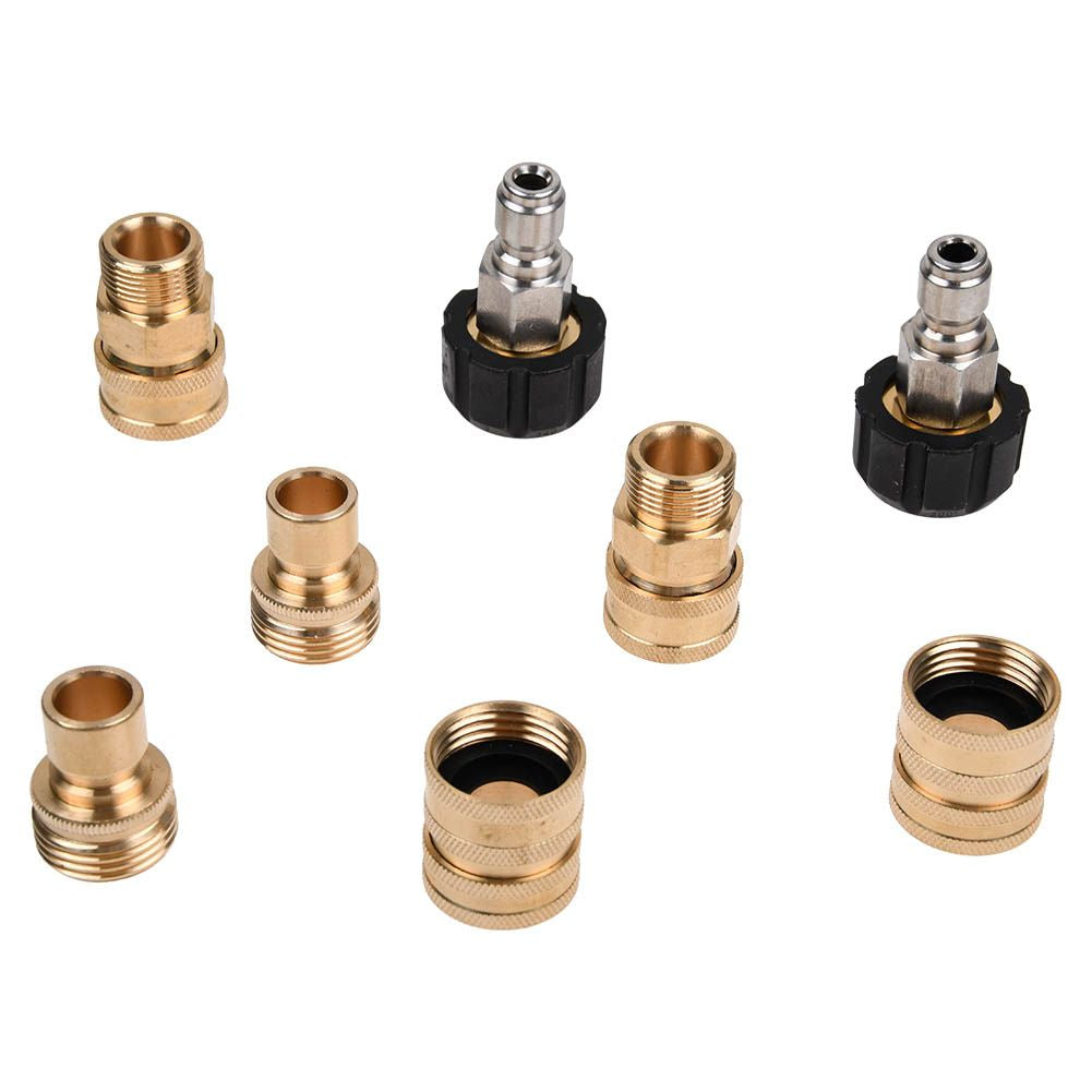 8x Hochdruckreiniger-Adapter-Set M22 schwenkbar auf 3/8 Zoll