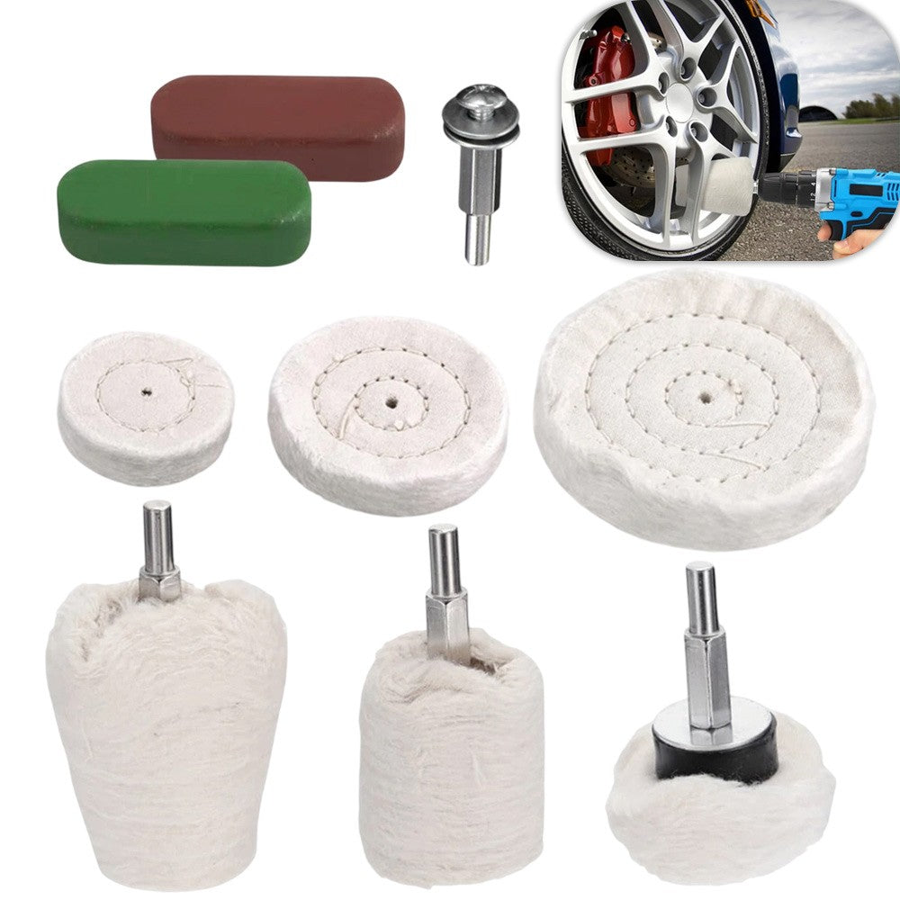 9X Polishing Buffing Pad Mop Wheel Drill Kit