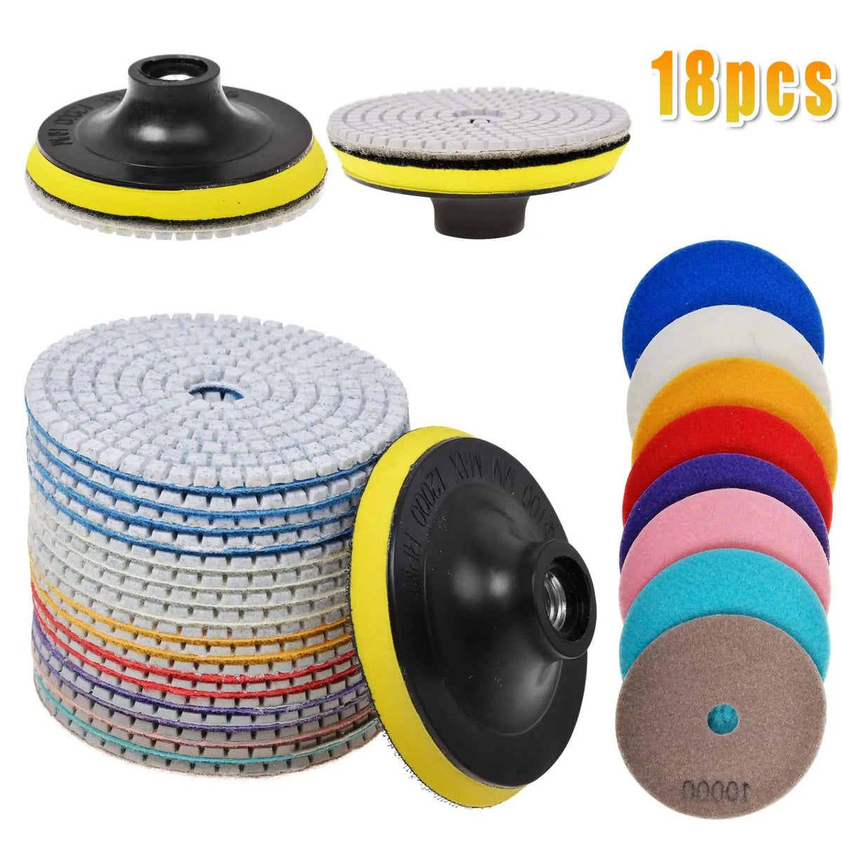 18x Diamant Polierscheiben Schleifpad Fliesen Trennscheibe Polierpads