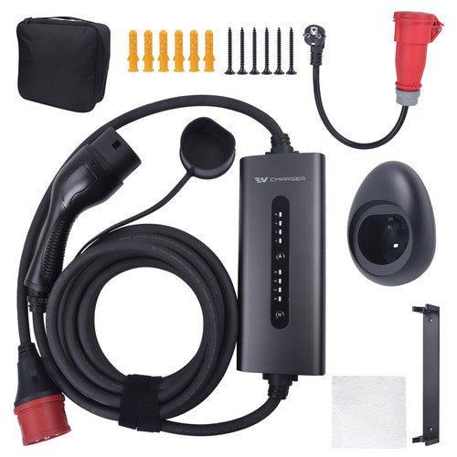 11kW EV Ladekabel Typ 2 auf Schuko 6-16A 7 M Mobile Wallbox Ladegerät