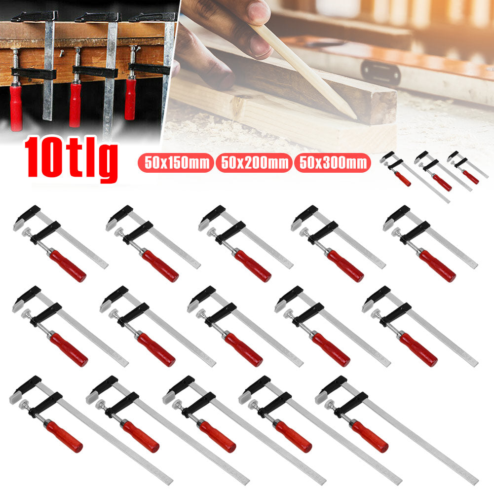 10X SCHRAUBZWINGEN-SET 150/300MM TEMPERGUß SPANNZWINGE LEIMZWINGE