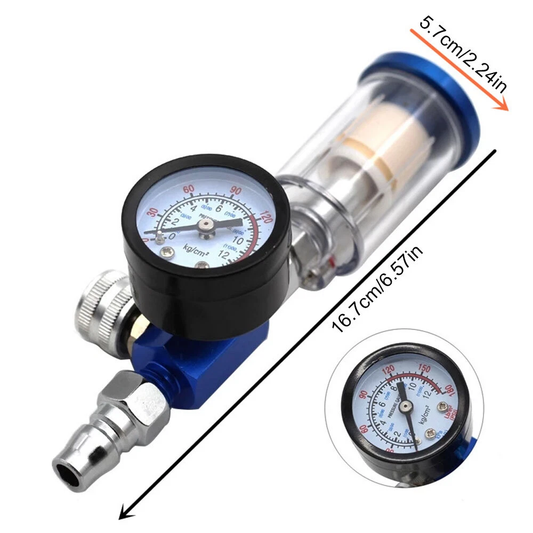 1/4" Druckluft Filter Druckminderer Manometer Luftregler für Lackierpistole
