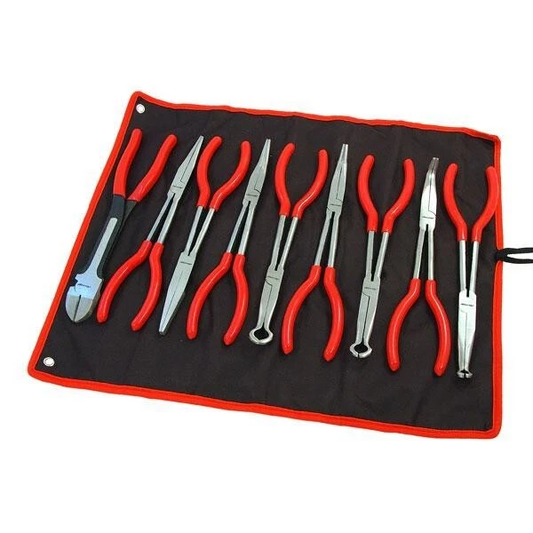 11 Zoll 275 mm Spitzzangen-Set gerade gebogene Spitze Mechaniker Zange