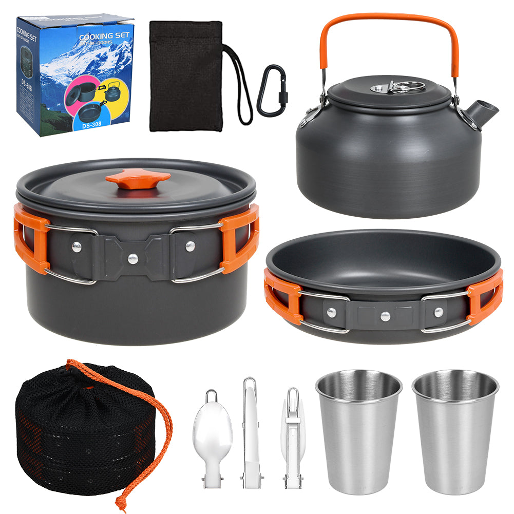 2-3 Person Camping Kochgeschirr Kochtopf Outdoor-Töpfe Bratpfanne