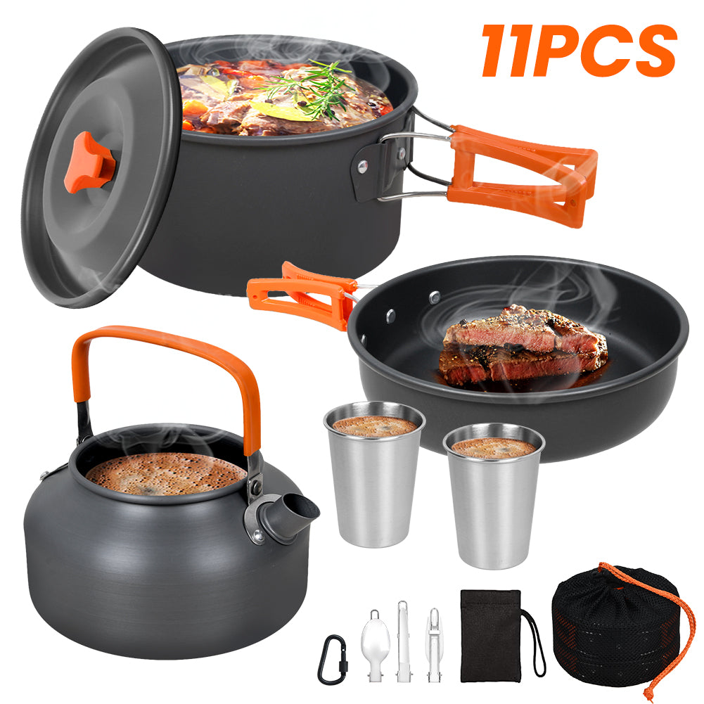 2-3 Person Camping Kochgeschirr Kochtopf Outdoor-Töpfe Bratpfanne