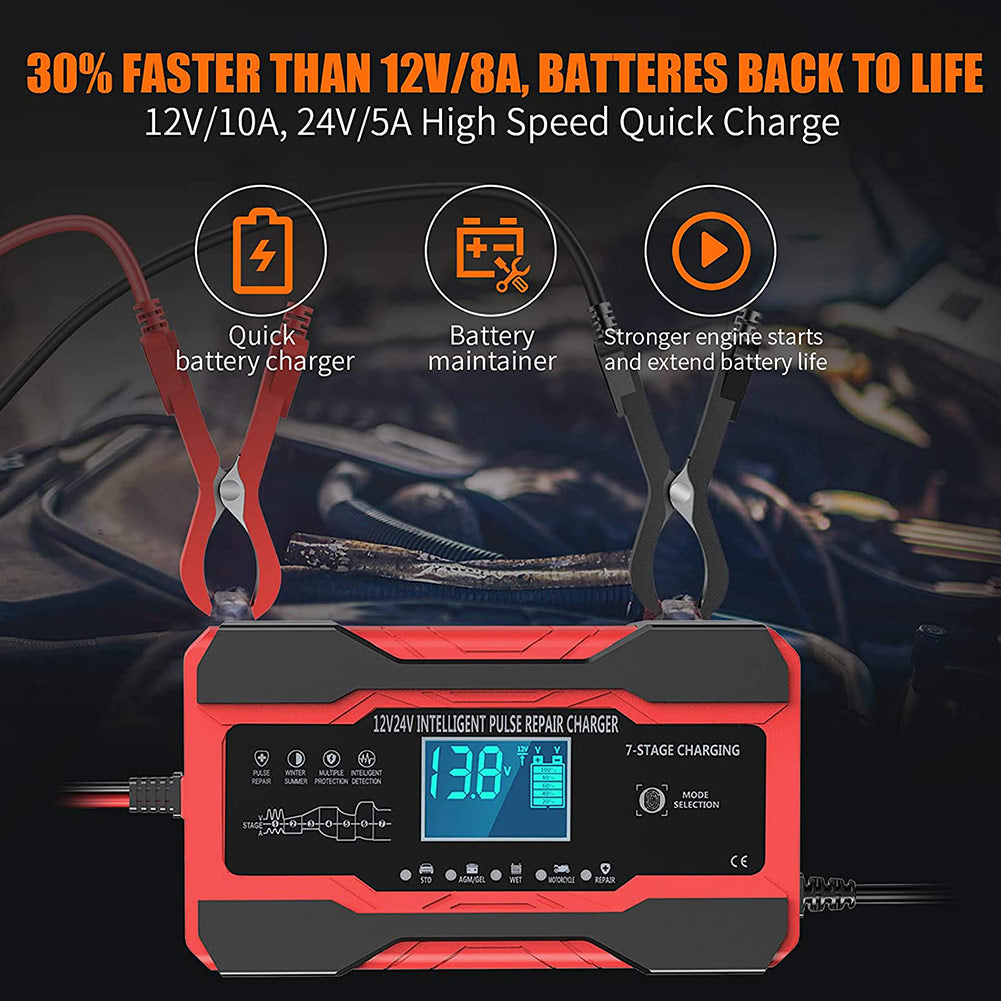 10A Intelligente Batterie Ladegerät Impuls Reparatur KFZ Auto
