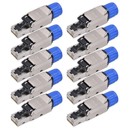 10x Cat 8 Netzwerkstecker RJ45 Stecker Netzwerk Metall werkzeuglos CAT8.1 LAN