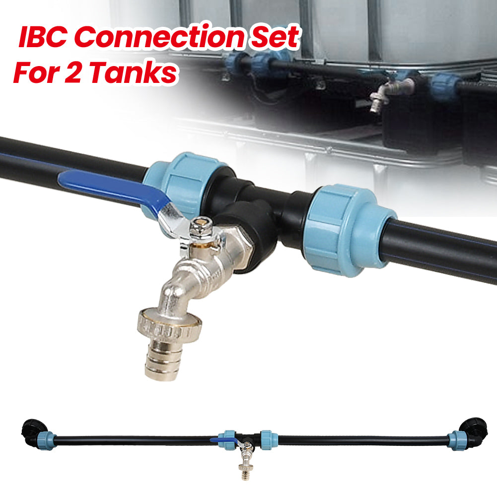 IBC Adapter Verbindungsset für 2 IBC Regenwassertanks Nebeneinander