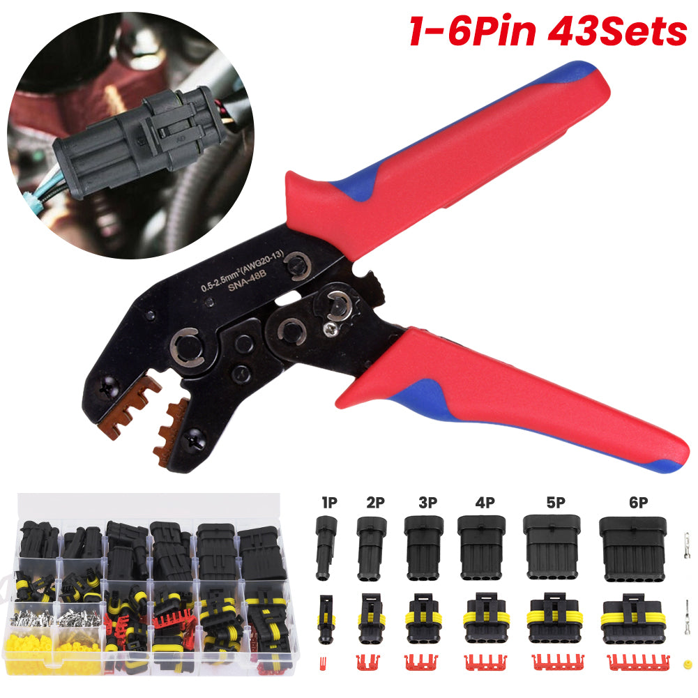 708x Auto KFZ Stecker Kit Steckverbindung 1-6 Pin Wasserdicht Kabel