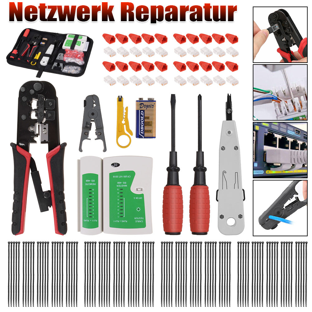 Netzwerk Reparatur Werkzeug LAN Elektronik Crimpzange RJ45/11 Stecker
