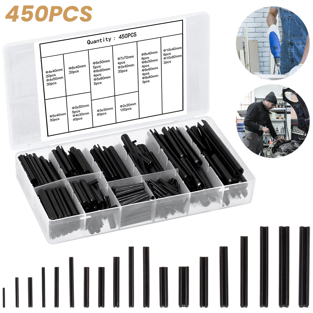 450-tlg Set Spannhülsen Federstifte Hohlsplinte Schwerspannstift Splint