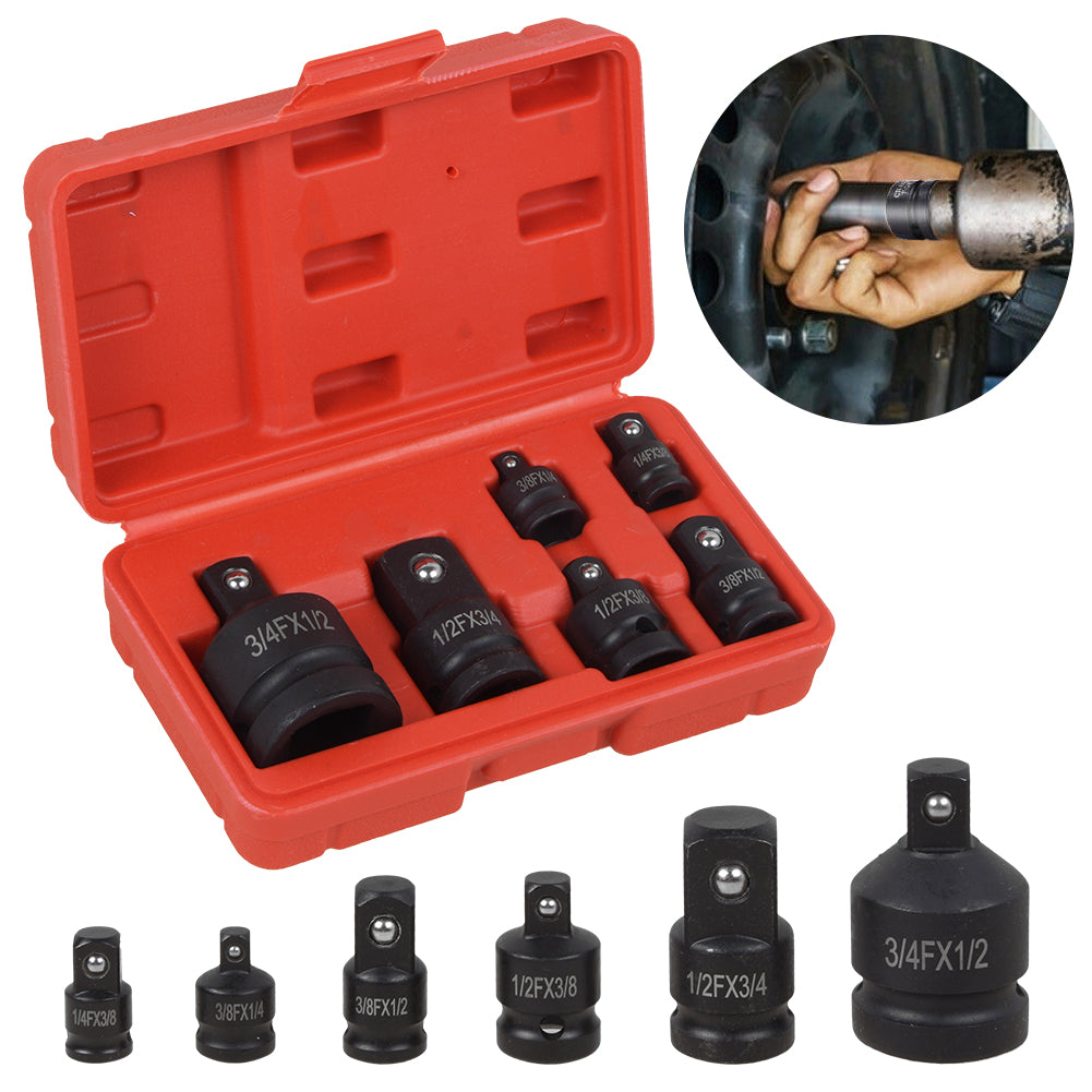 6x Stecknuss Adapter Schlagschrauber Nuss Set 1/4 3/8 1/2 auf 3/4 Zoll