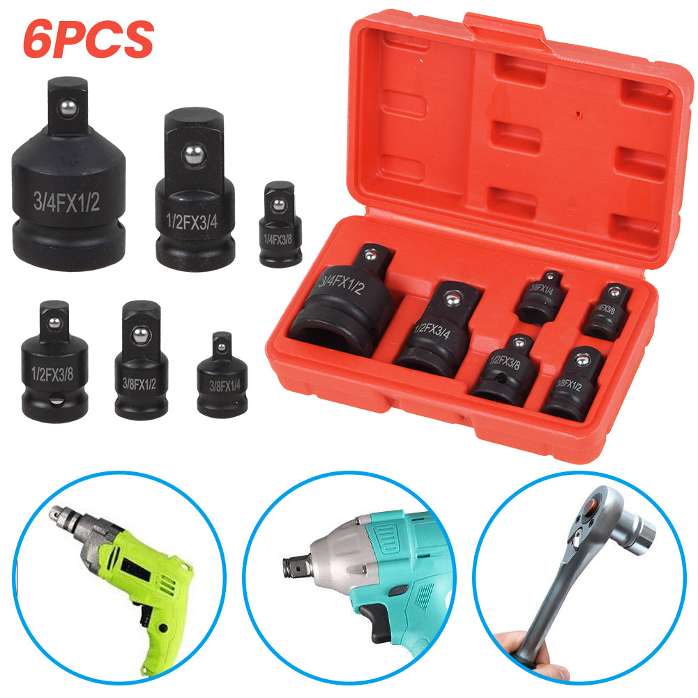 6x Stecknuss Adapter Schlagschrauber Nuss Set 1/4 3/8 1/2 auf 3/4 Zoll