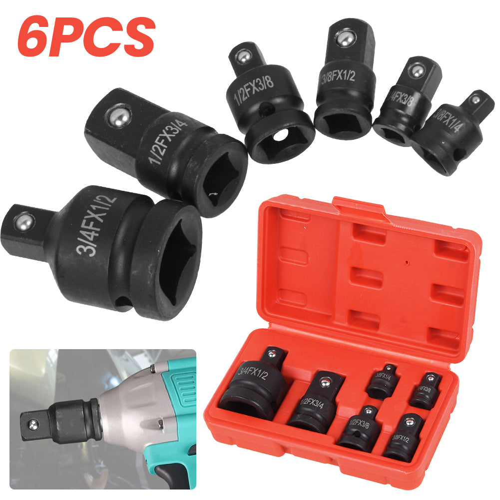 6x Stecknuss Adapter Schlagschrauber Nuss Set 1/4 3/8 1/2 auf 3/4 Zoll