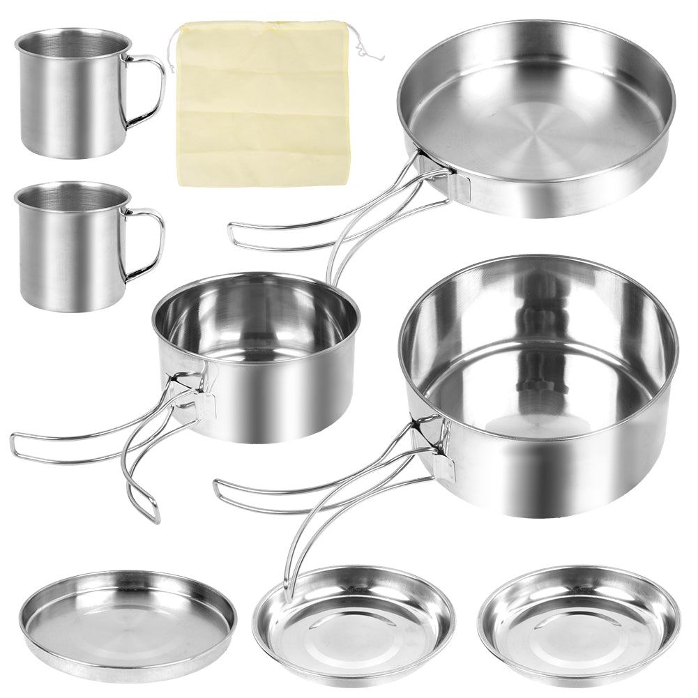 Camping Kochgeschirr Set 2-3 Person Edelstahl Kochset