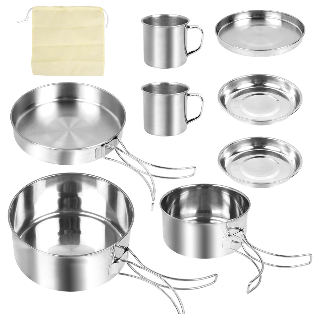 Camping Kochgeschirr Set 2-3 Person Edelstahl Kochset