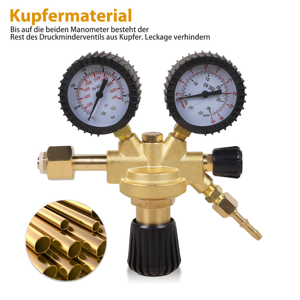 Druckminderer 315 Bar Druckregler Manometer MIG MAG WIG Argon Co2