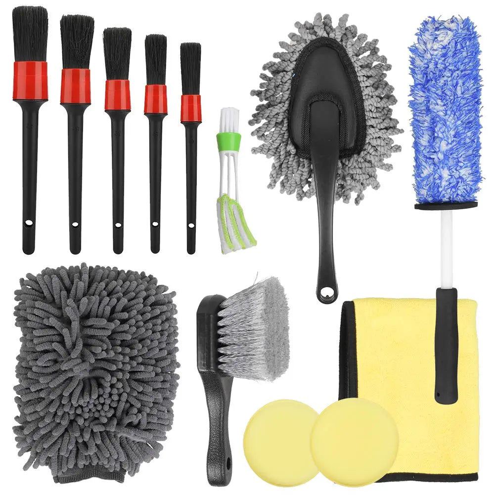 Auto Reinigungsset 13PCS Pinsel Set mit Felgenbürste Detailing Bürsten
