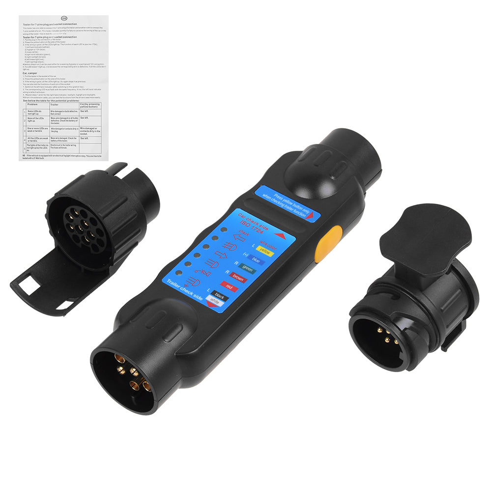 Prüfgerät Anhänger Tester 7- 13 Polig 12V Trailer Beleuchtungstester