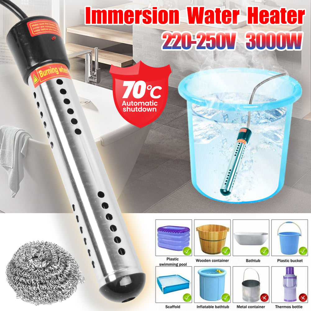 3000W Schwarz Poolheizung Tauchsieder Elektrischer Warmwasserbereiter