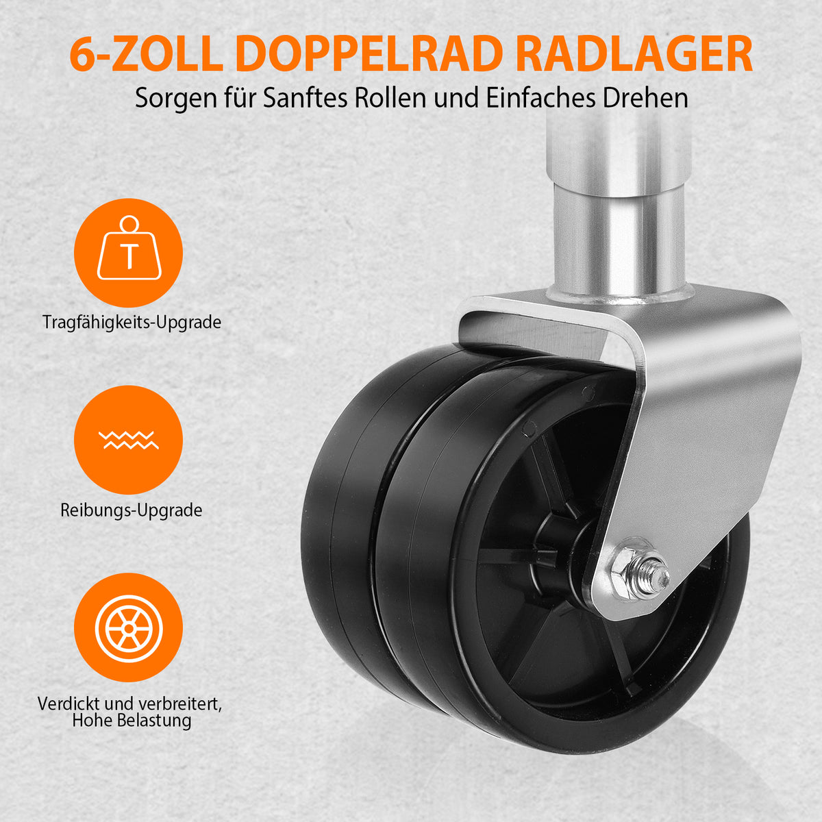 Stützrad 680KG für Anhänger Ø 57mm | Stützrad für Anhänger