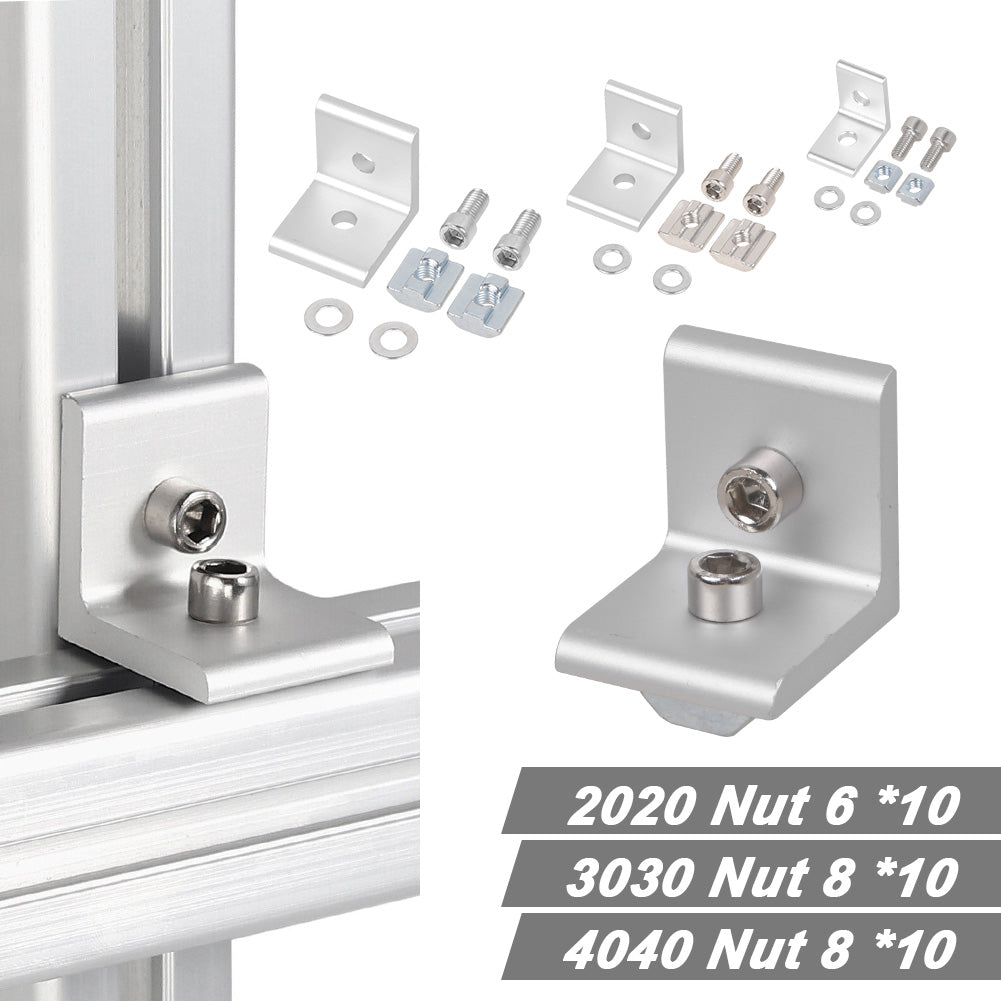 10x Befestigung Befestigungsmaterial für 20x20 30x30 40x40 Nut6 Nut8