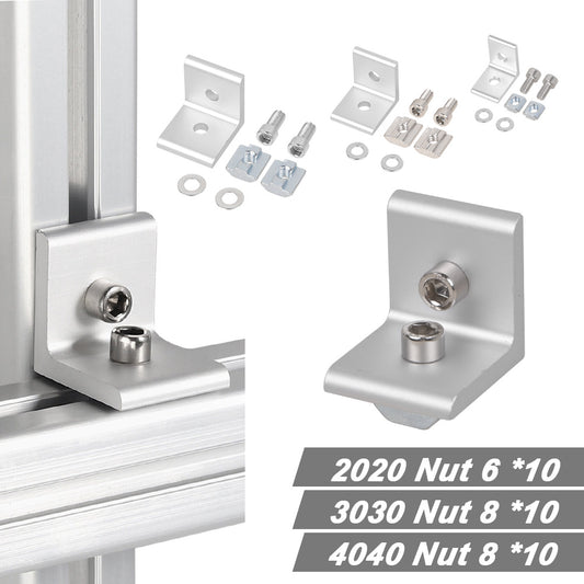 10x Befestigung Befestigungsmaterial für 20x20 30x30 40x40 Nut6 Nut8