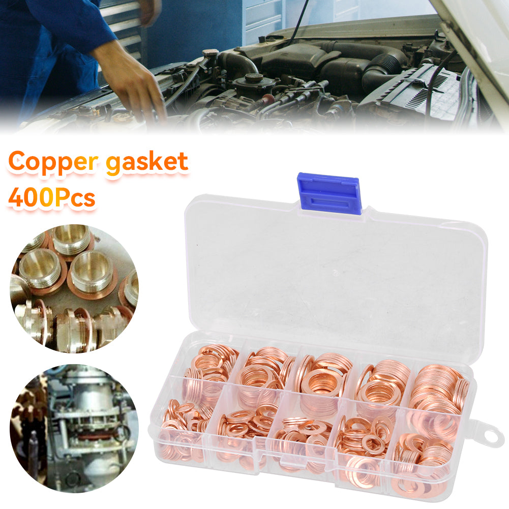 400x Dichtring Sortiment Set Kupfer Dichtungen Öl Kupferringe