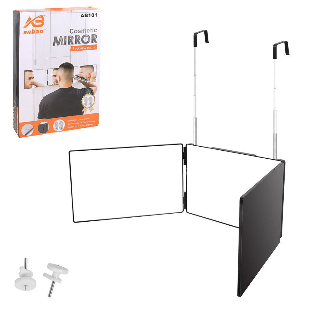 360° Spiegel Barber mit verstellbaren Höhenhaltern 3 Way Trifold